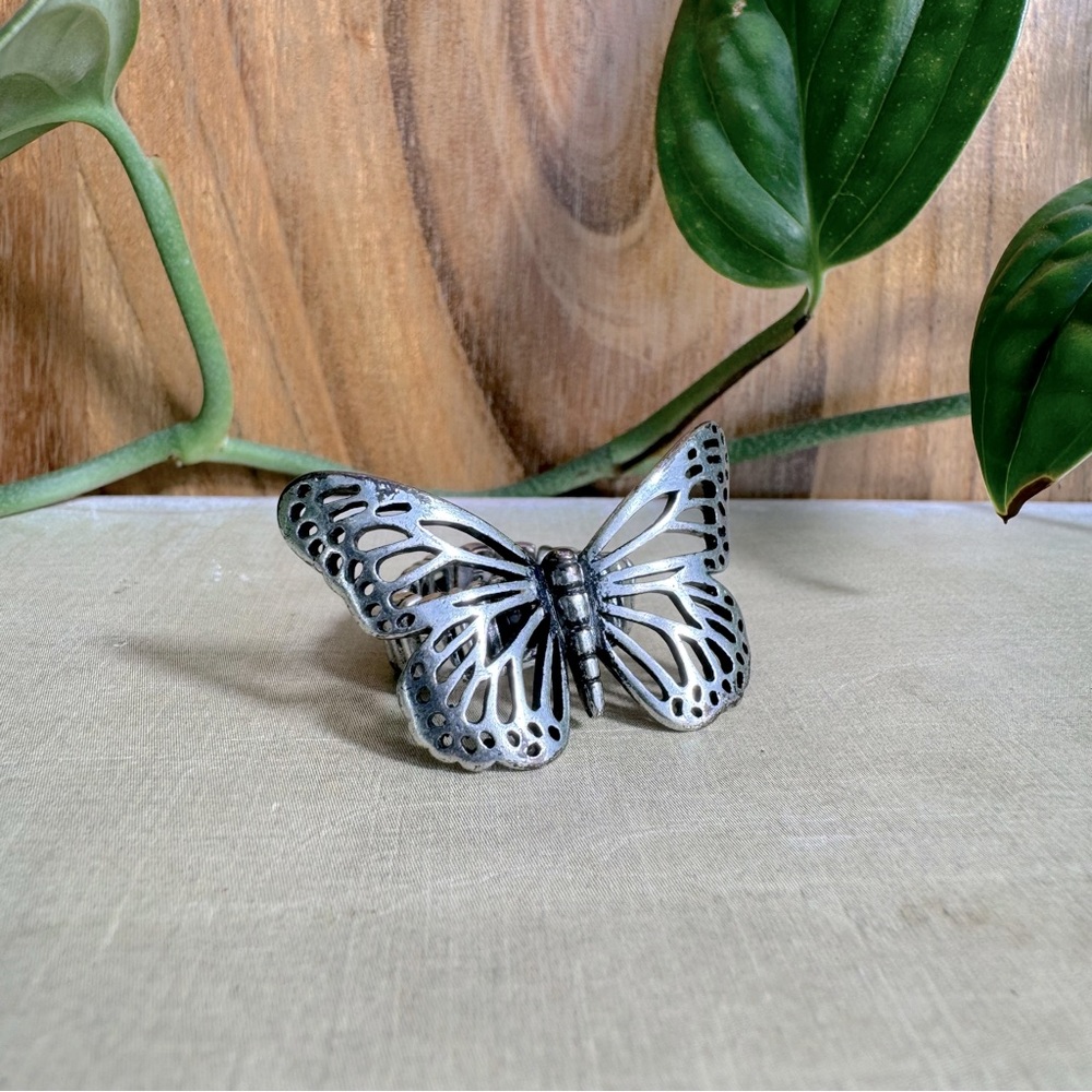 FOSSIL BUTTERFLY ADJUSTABLE RING